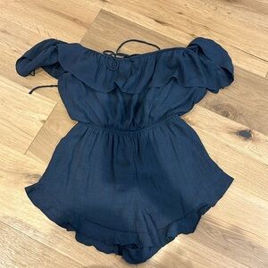 Blue romper with tie up back